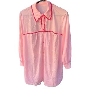 Vintage Formfit Rogers Pajama Sleep Button Up Top Size Medium